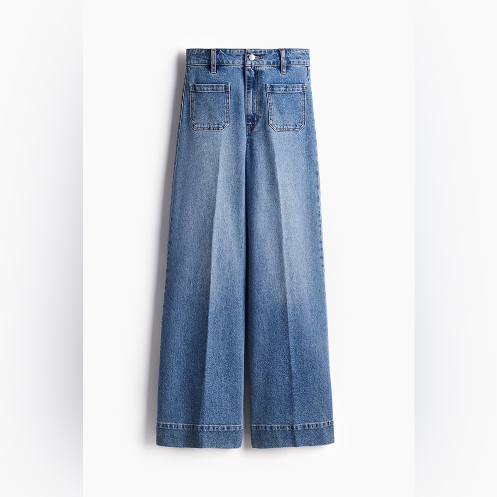 H&M HIGH WAIST WIDE LEG JEANS Size 6 - Picture 6 of 9